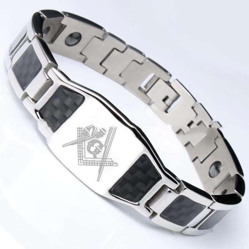 Carbon Fiber Titanium Steel Bracelet Magnet - Premium 7 from ACEntDesigns - Just $47.18! Shop now at ACEntDesigns