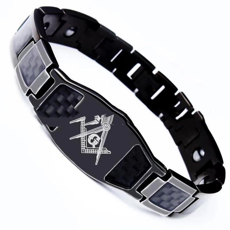 Carbon Fiber Titanium Steel Bracelet Magnet - Premium 7 from ACEntDesigns - Just $47.18! Shop now at ACEntDesigns