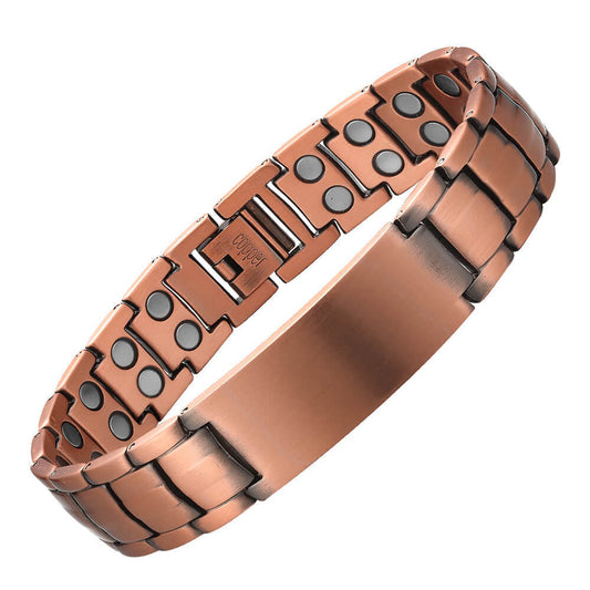 Turtle Back Double Row Magnet Red Copper Bracelet Men's Bracelet - Premium 7 from ACEntDesigns - Just $41.63! Shop now at ACEntDesigns