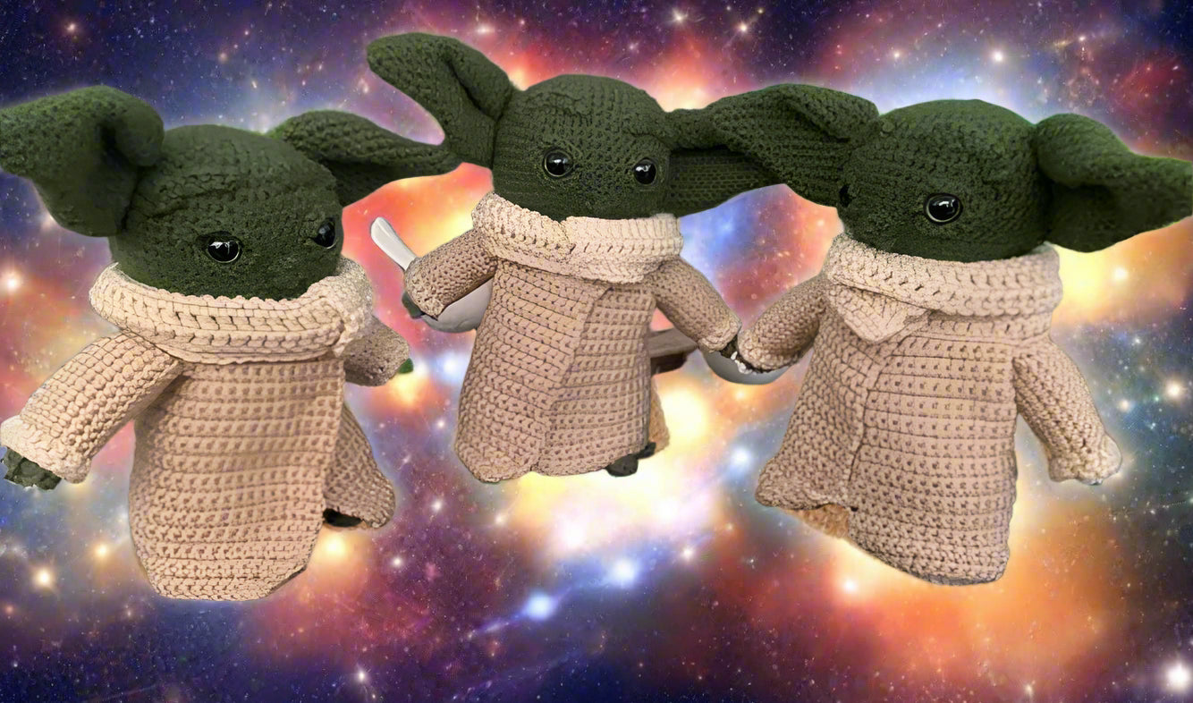 Grogu Crochet Doll - Premium Crochet from Kotton's Kreations - Just $45! Shop now at ACEntDesigns