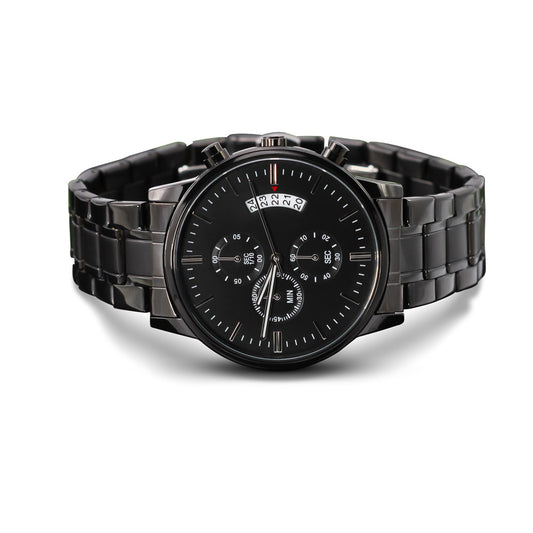 Customizable Engraved Black Chronograph Watch - Premium Jewelry from ShineOn Fulfillment - Just $69.95! Shop now at ACEntDesigns